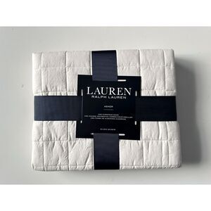 Lauren Ralph Lauren Asher Euro Sham White Ivory 26 x 26 Quilted Cotton NEW